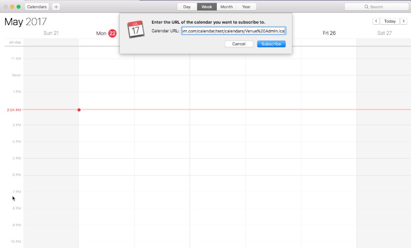 New Calendar Subscription